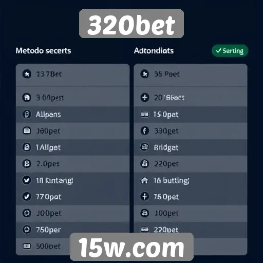 Métodos de pagamento aceitos no site 320bet